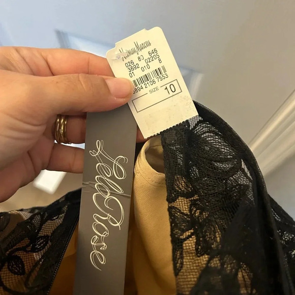 NEW LELA ROSE LONG SLEEVE LACE SHEATH DRESS SIZE 10 $1890 BLACK NORDSTROM - Picture 5 of 6